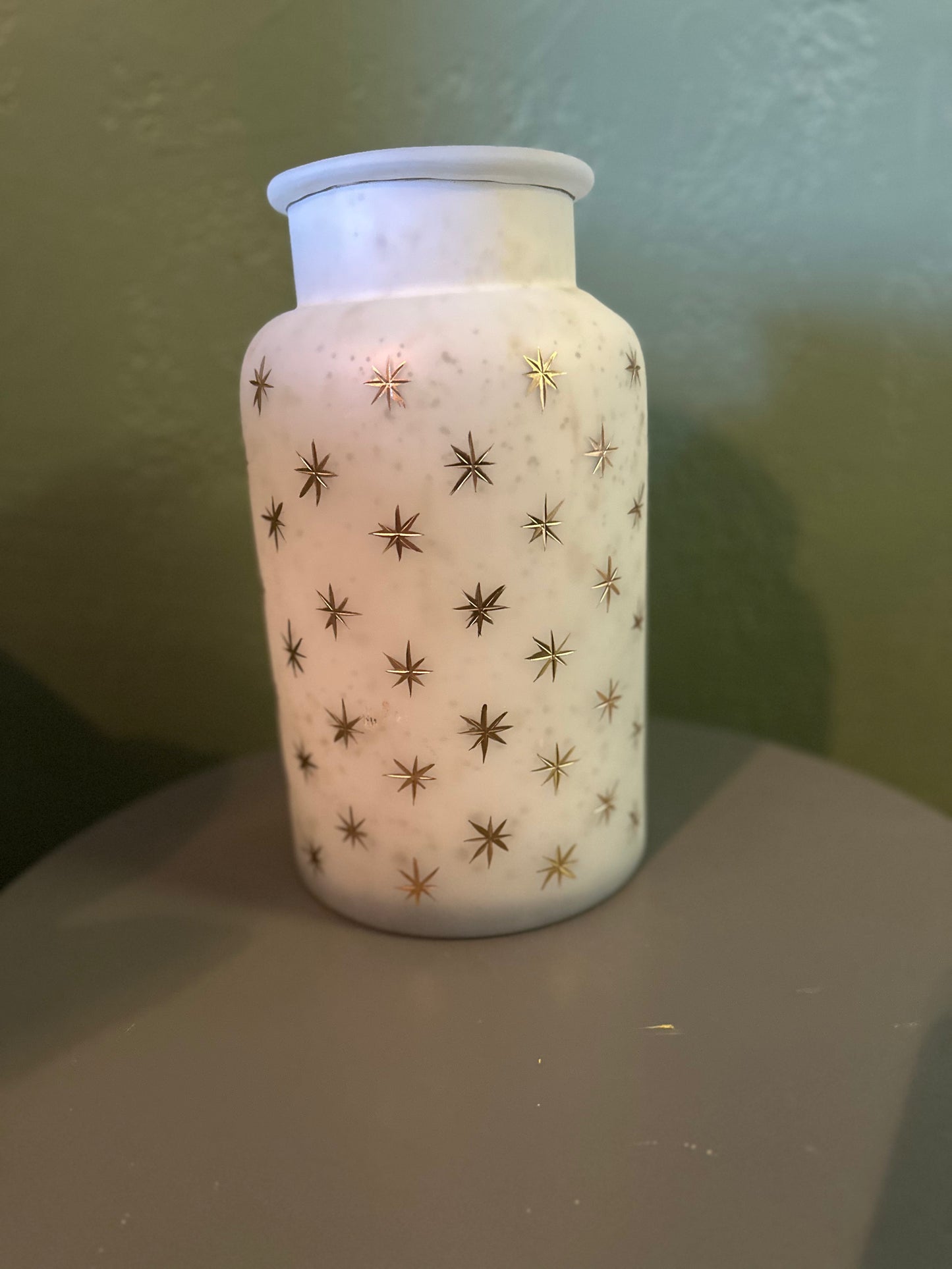 Frosted Gold & White Vase