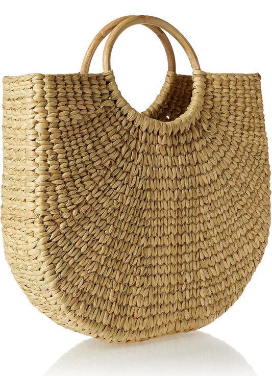 Jileen Top Handle Straw Bag