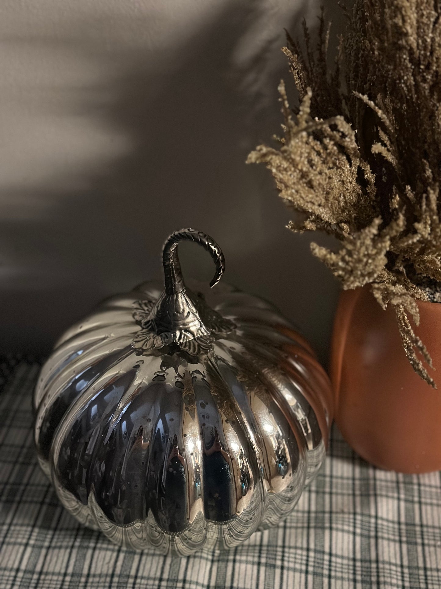 Silver light up pumpkin