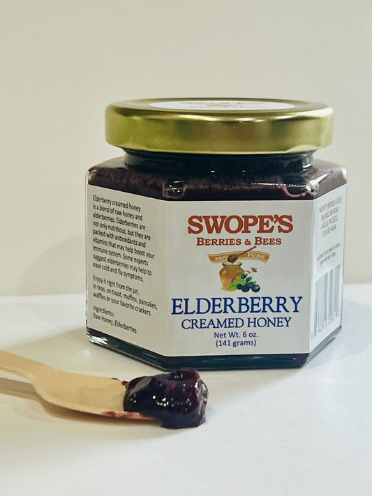 Elderberry creamed honey