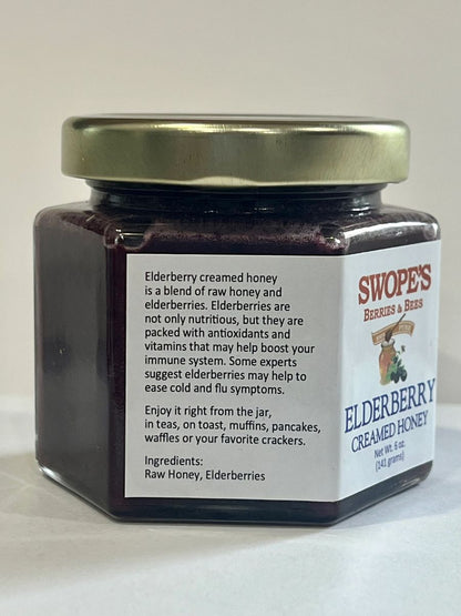 Elderberry creamed honey
