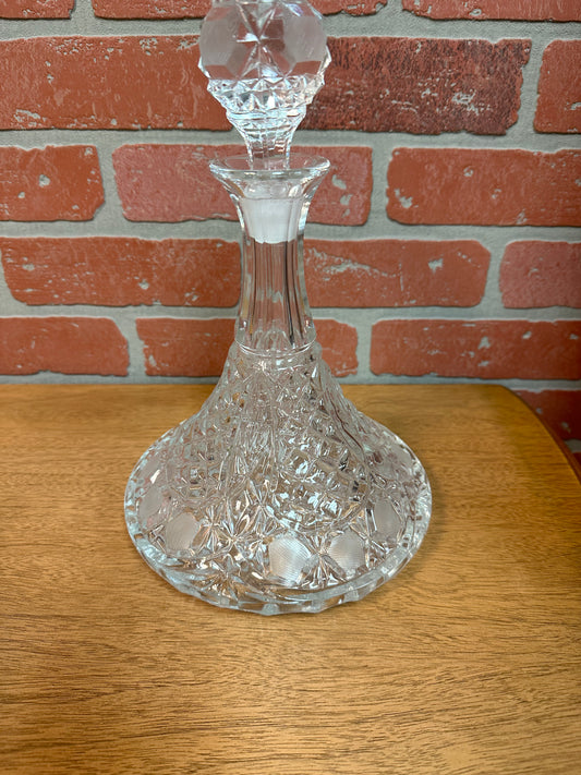 Decanter (painted) w/ 4 Wine Glasses