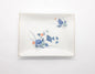 OMC Japan Blue and White Floral Trinket Plate with Gold Gilded Rim