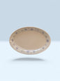 Vintage Snowman Central Gravy Boat Saucer (only)Stoneware Trimmed In Blue Snowflakes