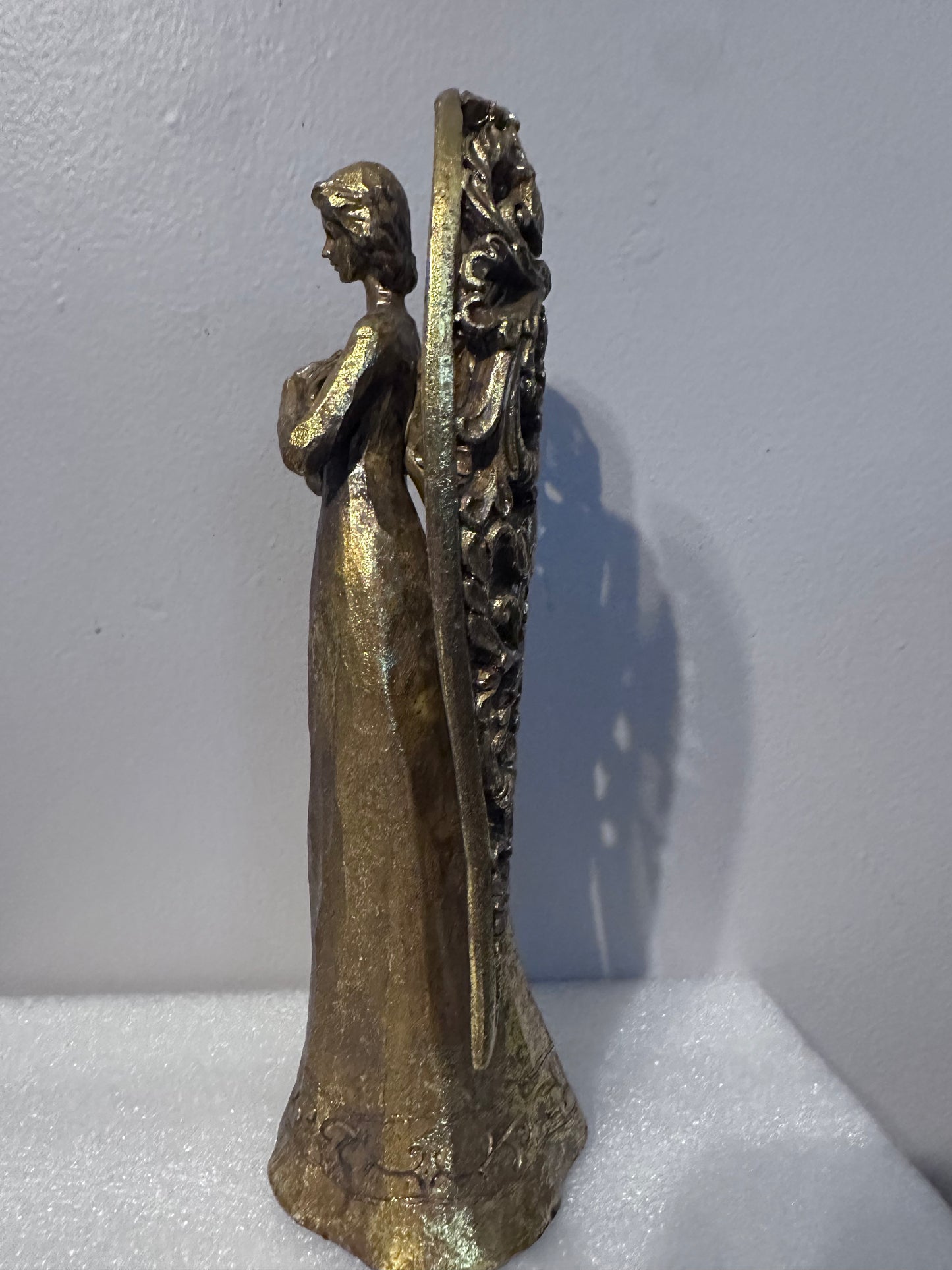 Vintage Gold Winged Angels Christmas Holiday Decor Figurine Statue