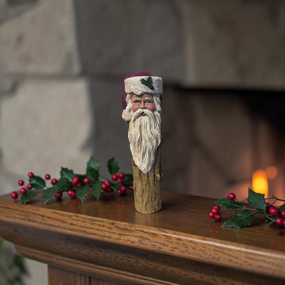 Vintage 1992 TNT Woodland Santa on Natural Log