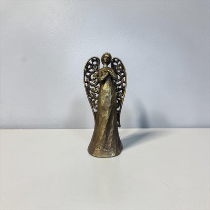 Vintage Gold Winged Angels Christmas Holiday Decor Figurine Statue