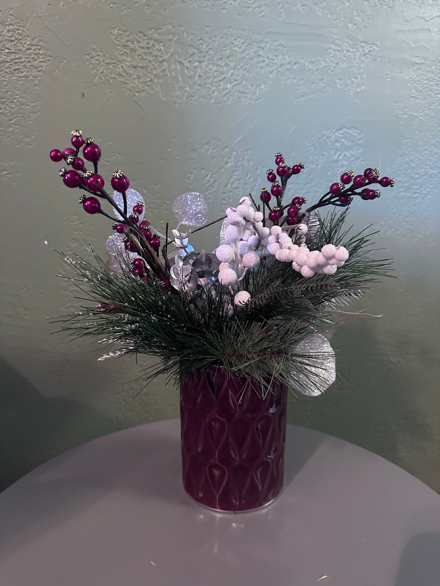 Floral - Silver & Maroon