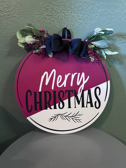 Merry Christmas Wood Round 15”
