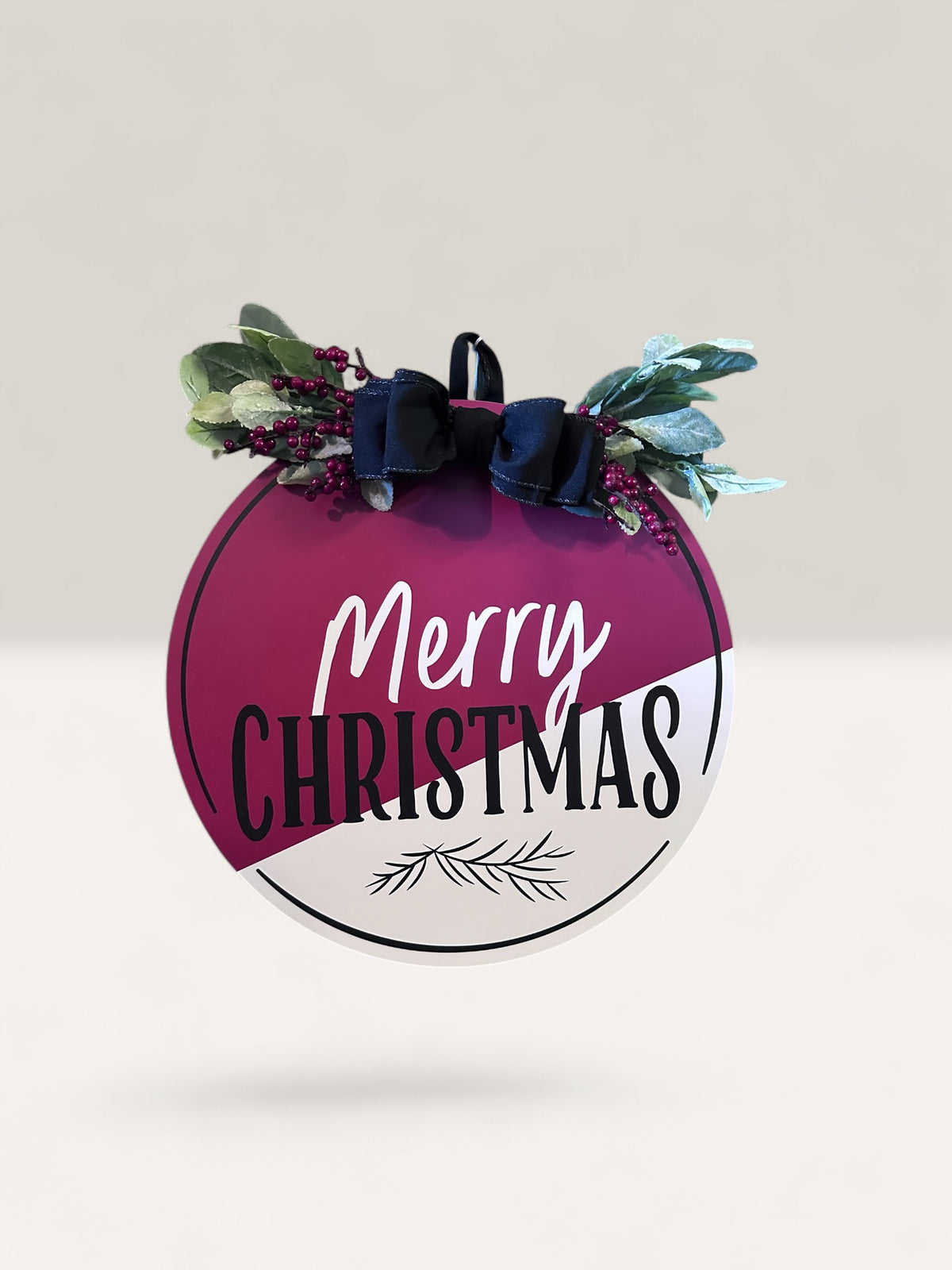 Merry Christmas Wood Round 15”