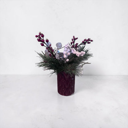 Floral - Silver & Maroon