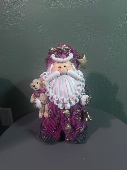 Vintage Resin Santa w/ Curly Beard