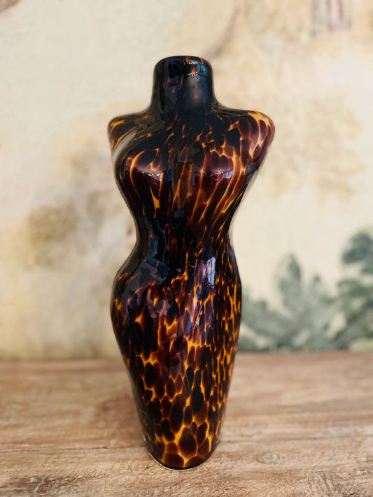 Tortoise Glass Torso Vase