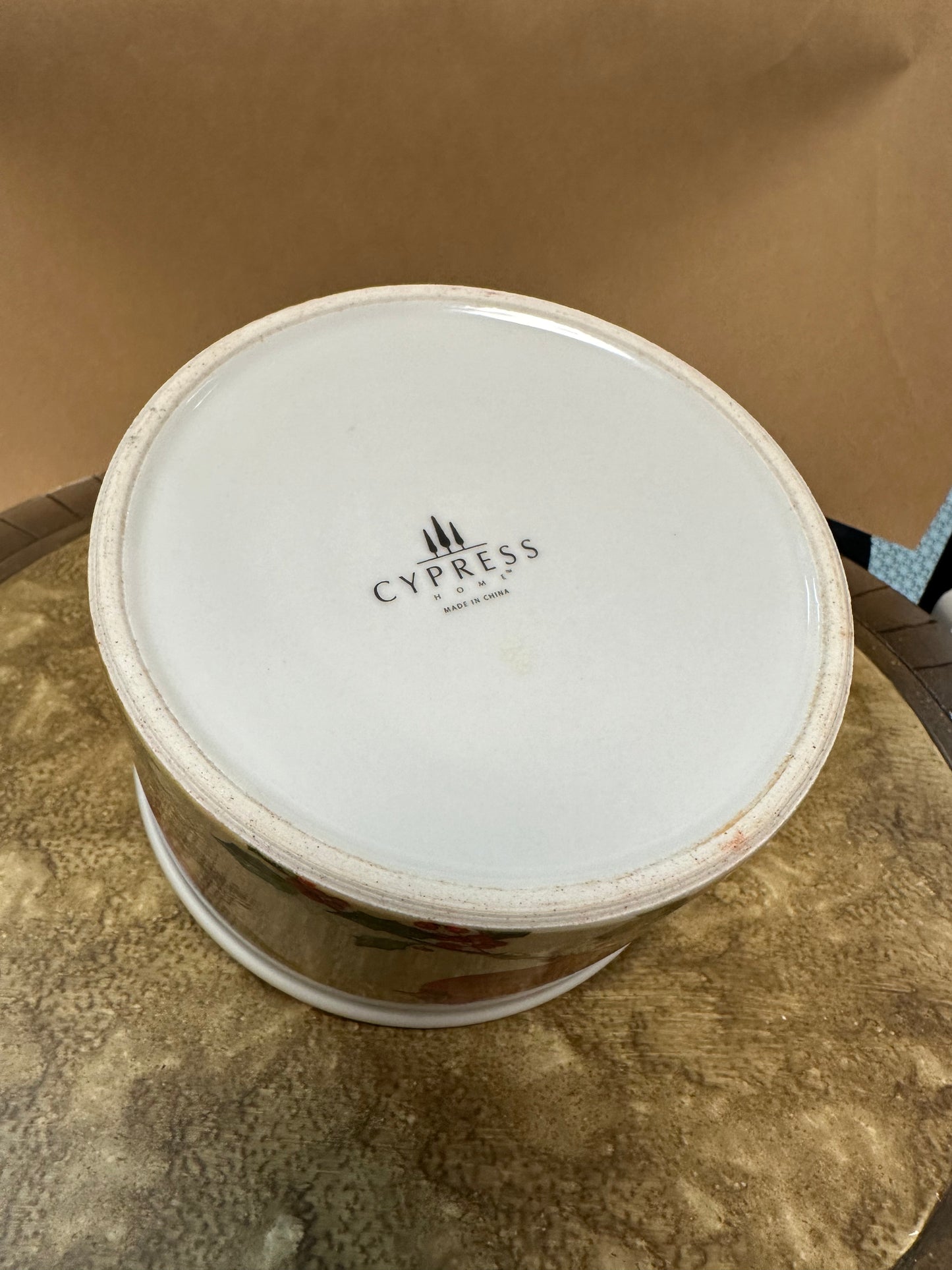 Cypress Homes Dip Chiller 2 Piece Ceramic Bowl Cardinals Flowers