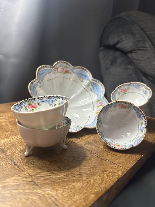 Antique Nippon 6 pc Nut Bowl Set