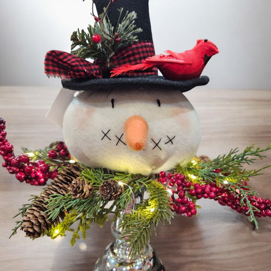 Snowman on candlestick