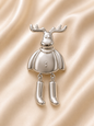 Vintage Silver Tone Articulated Reindeer Brooch with Dangling Legs | Christmas Holiday Pin