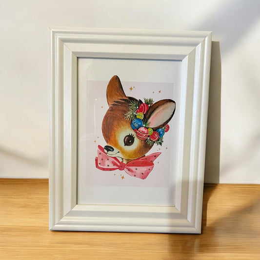 Pink Vintage reindeer