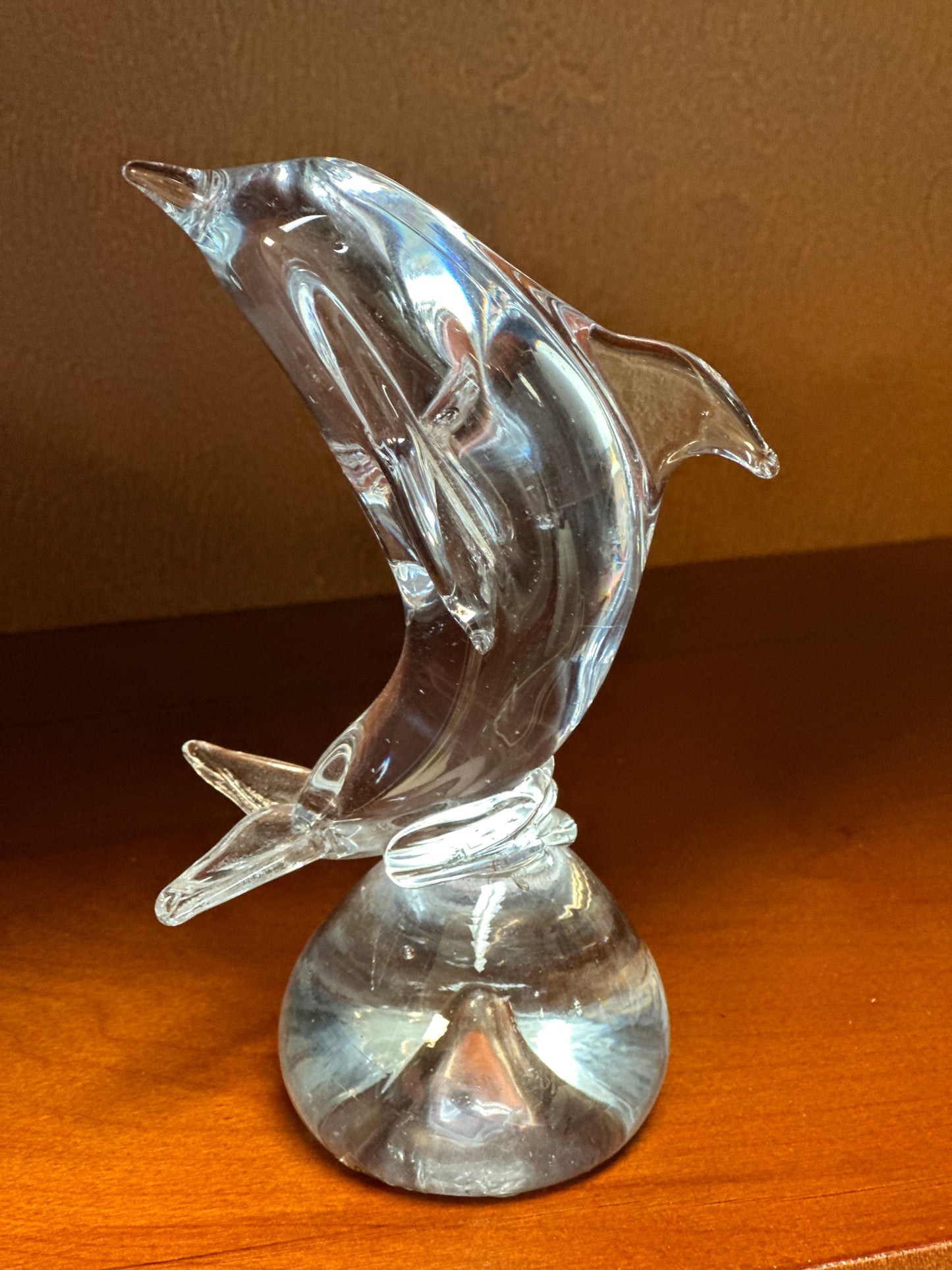 VINTAGE CRYSTAL DOLPHIN FIGURINE Paperweight