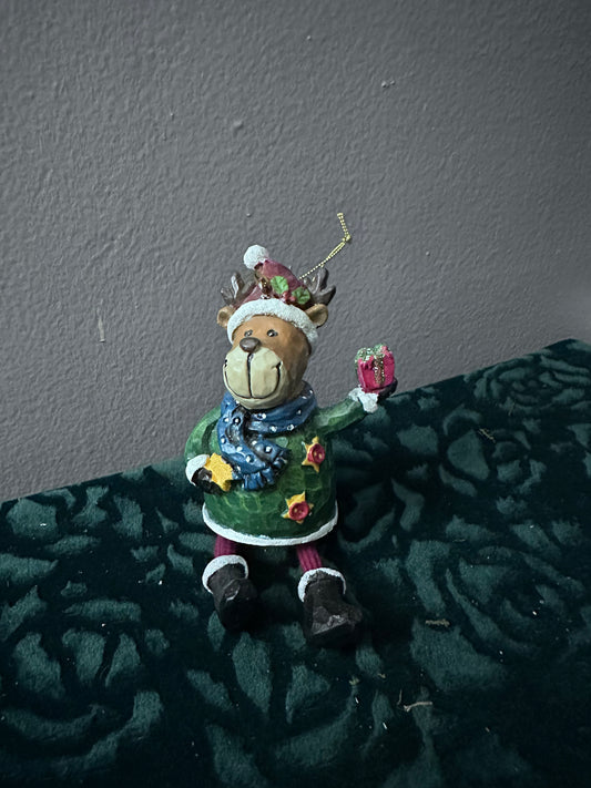 Christmas reindeer w/ Blue Scarf