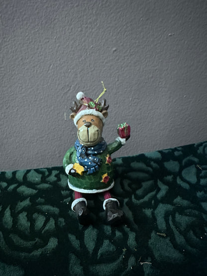 Christmas reindeer w/ Blue Scarf