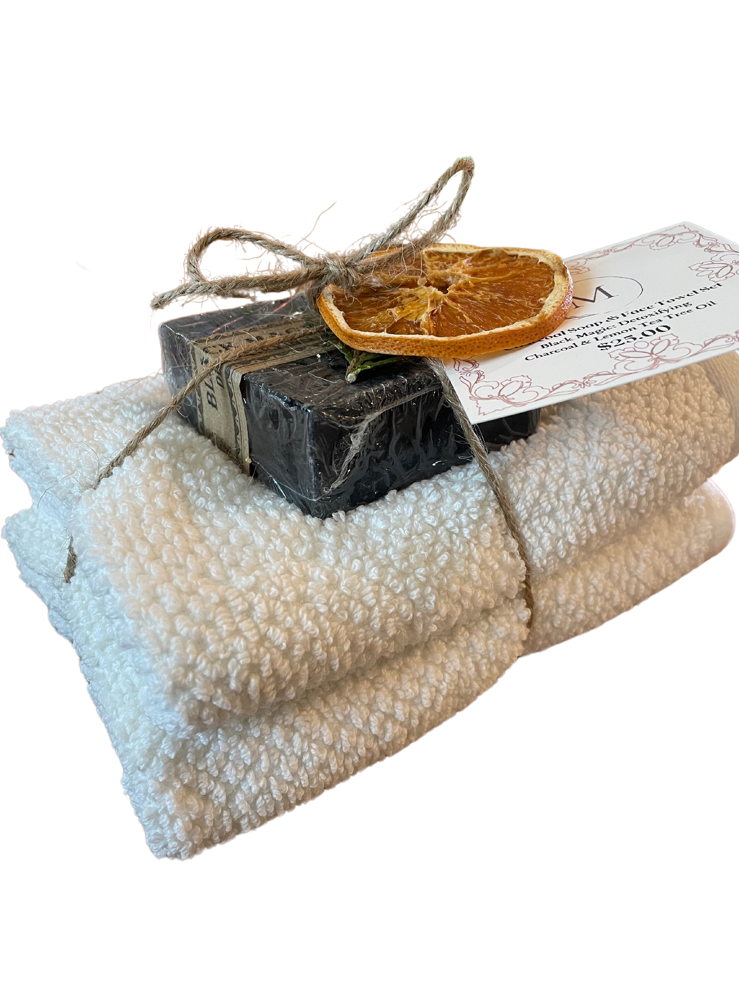 Charcoal Soap and Face Towel Gift Set