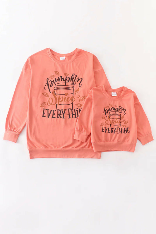 Girls Pumpkin everything top