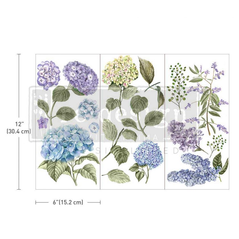 Mystic Hydrangea Decor Transfers