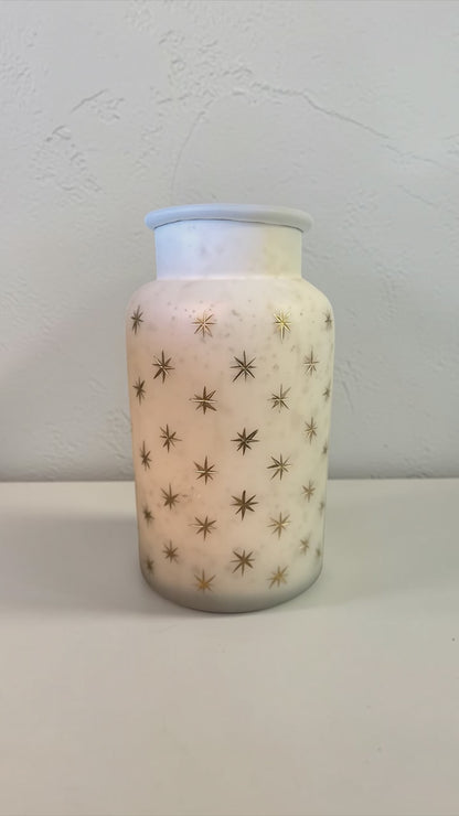 Frosted Gold & White Vase