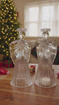 Vintage Avon 24% Lead Crystal Glass Praying Angels Candle Holders Set of 2
