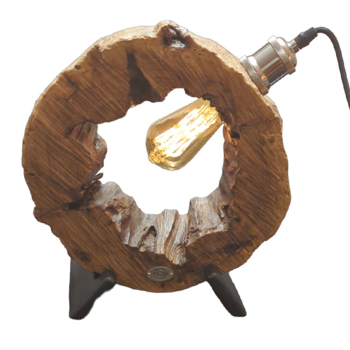 Hollow Wood Circle Lamp