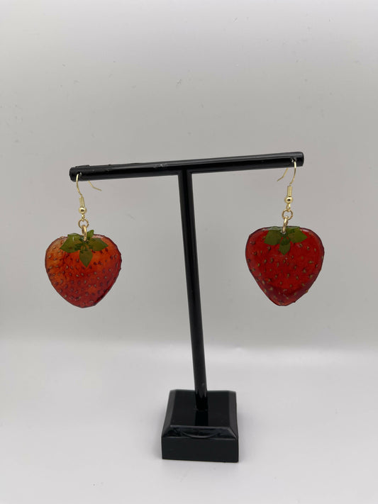 Dried Strawberry Earrings